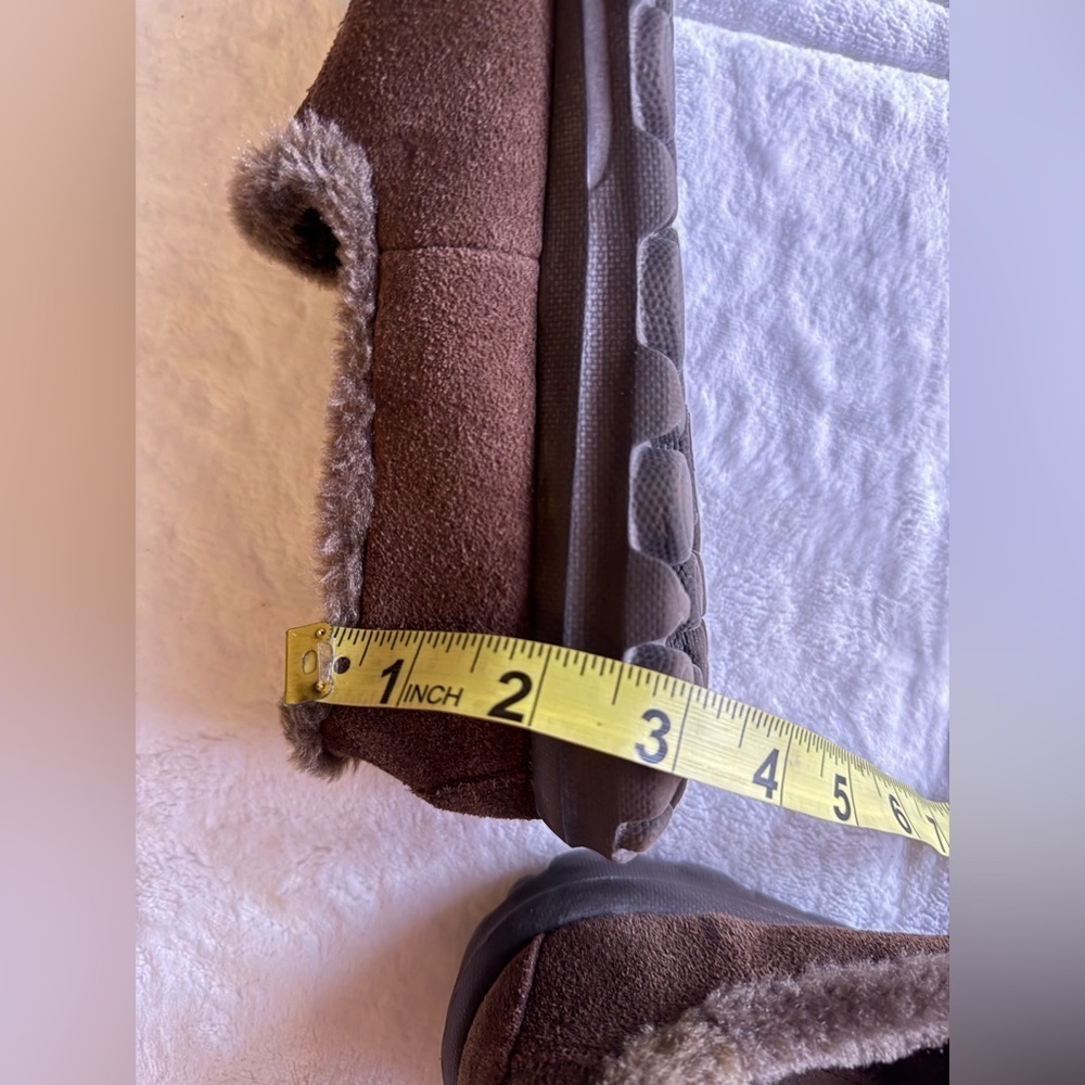 Skechers Memory Form Fit Slip-On Loafer Brown Suede Faux Fur Lined comfy 7.5 - Picture 2 of 13